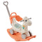 VEVOR 4 in 1 Rocking Horse for Toddlers 1-3 Years, Baby Rocking Horse with Detachable Balance Board, Push Handle and 4 Smooth Wheels, Support up to 80 lbs HDPE Kids Ride on Toy with Sound, Red