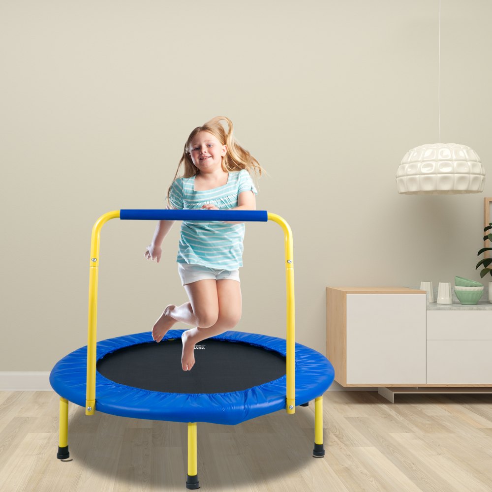 VEVOR 3FT Trampoline for Kids, 36" Trampolines Indoor/Outdoor Trampoline for Toddlers, Foldable Mini Baby Trampoline with Foam Handle, Recreational Trampoline Birthday Gift for 3+ Years Kids 