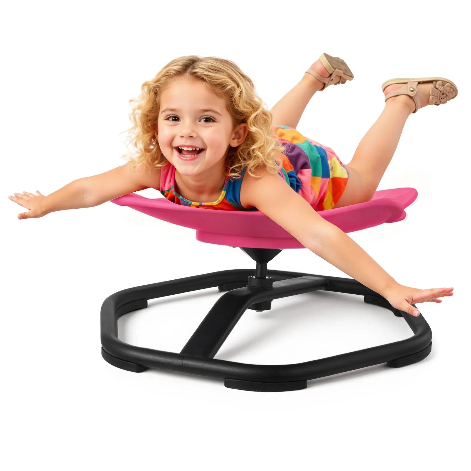 VEVOR Kids Swivel Chair, 220 lbs Capacity, Elephant Shape Sensory Spinning Chair, Autistic Kids Sensory Toy Seat with Non-Slip Metal Base, Toddler Sit & Spin Seat for Coordination Balance Focus, Red 