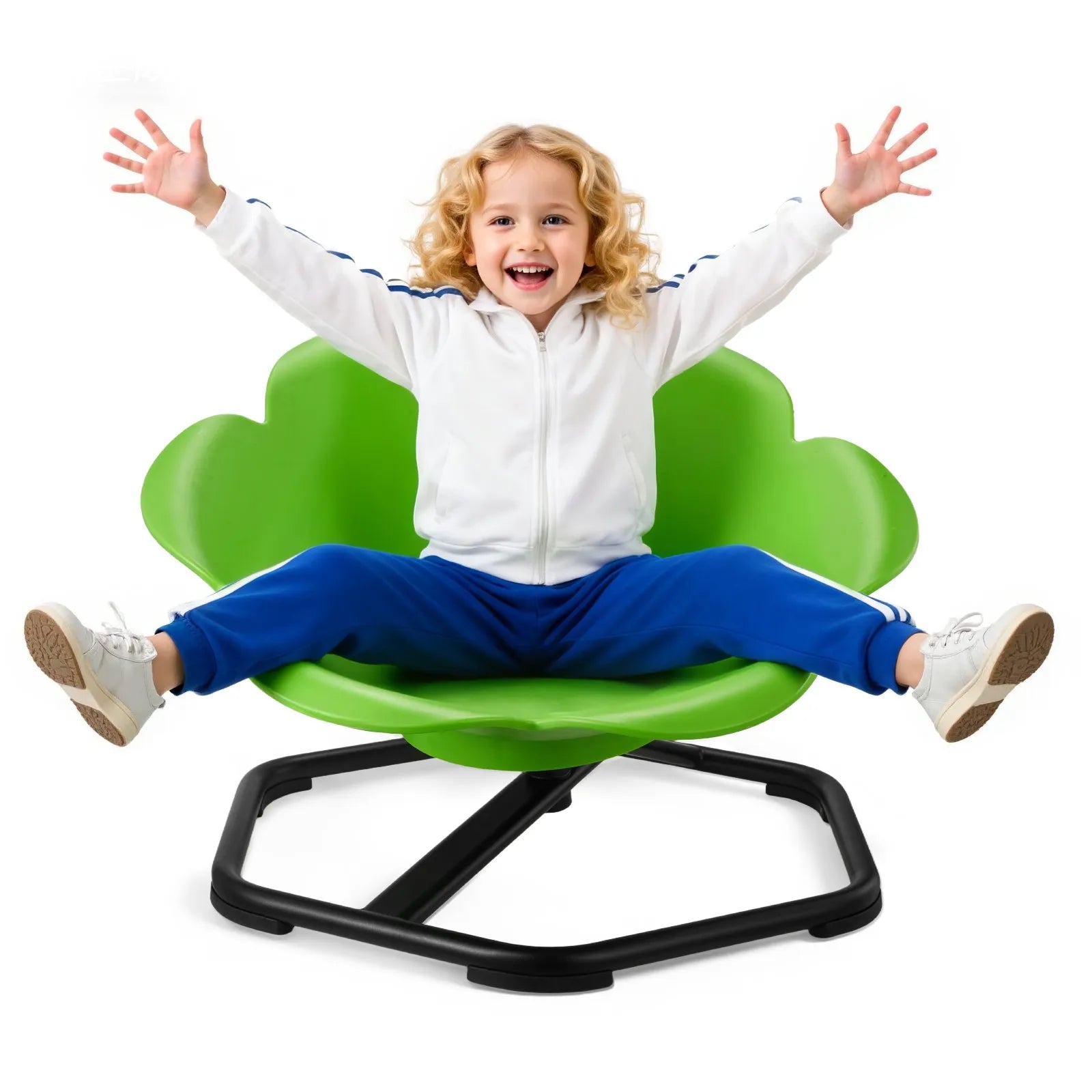 VEVOR Kids Swivel Chair, 220 lbs Capacity, Cylinder Shape Sensory Spinning Chair, Autistic Kids Sensory Toy Seat with Non-Slip Metal Base, Toddler Sit & Spin Seat for Coordination Balance Focus, Green 