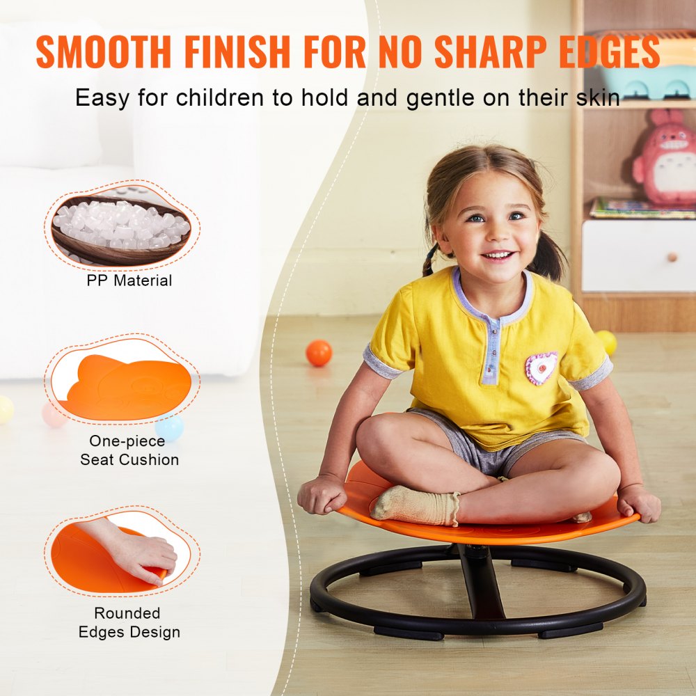 VEVOR Elephant Kids Spinning Chair 220 lbs Sensory Swivel Chair Seat Orange 