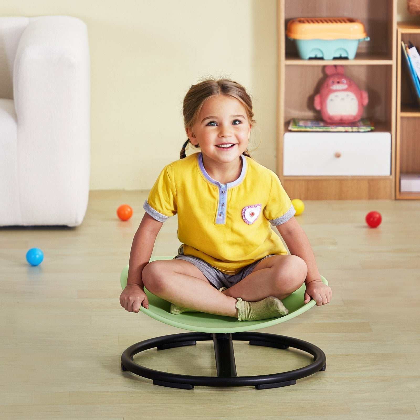 VEVOR Autistic Kids Spinning Chair 220 lbs Non Slip Sensory Swivel Chair Green 