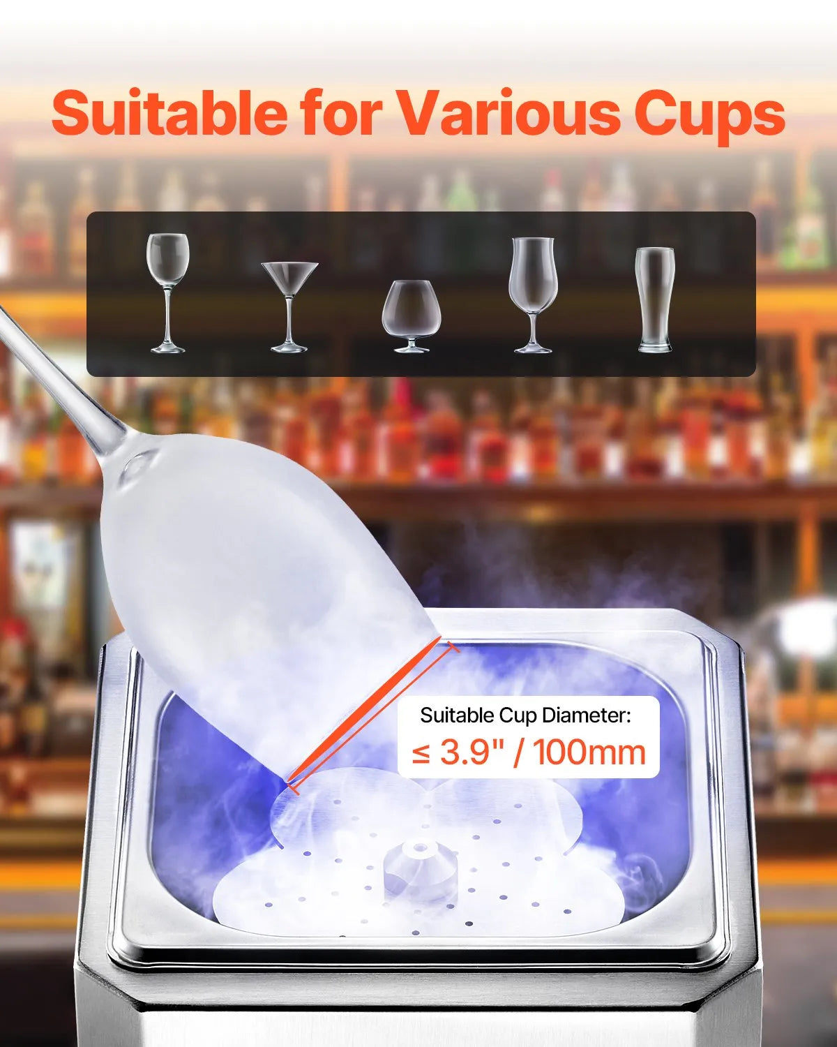 VEVOR Commercial Glass Froster CO2 Beer Glass Chiller Fast Frost Ice Cup Machine