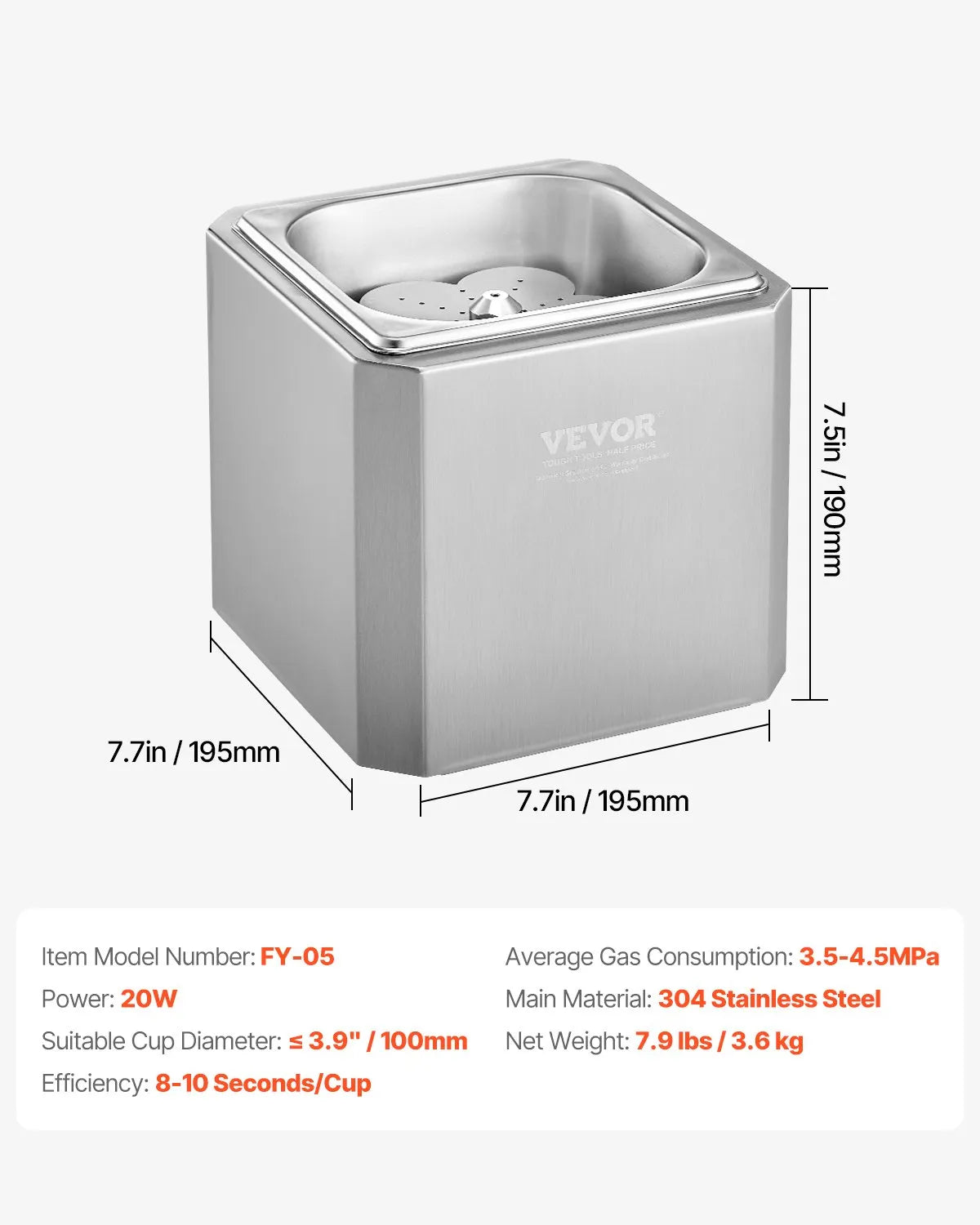 VEVOR Commercial Glass Froster CO2 Beer Glass Chiller Fast Frost Ice Cup Machine