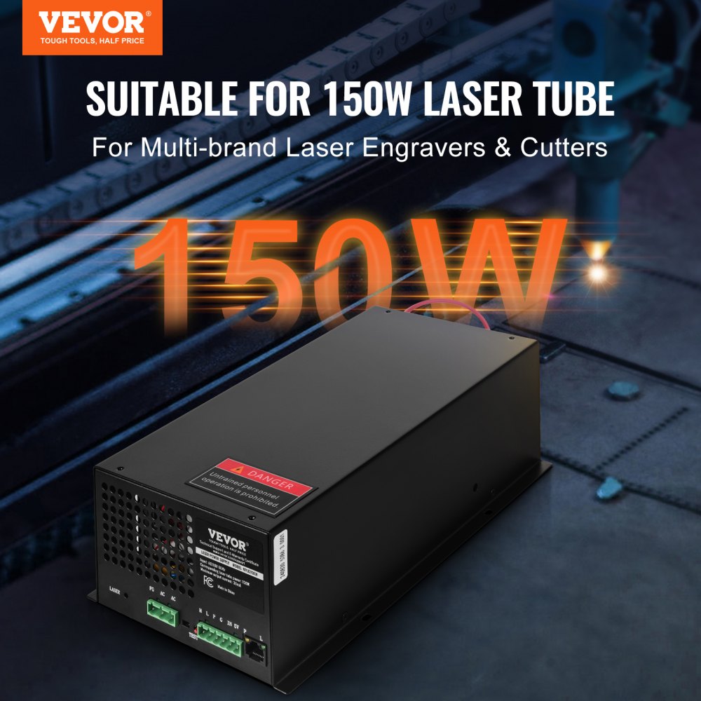 VEVOR CO2 Laser Power Supply for 150W Laser Tube Laser Engravers and Cutters 