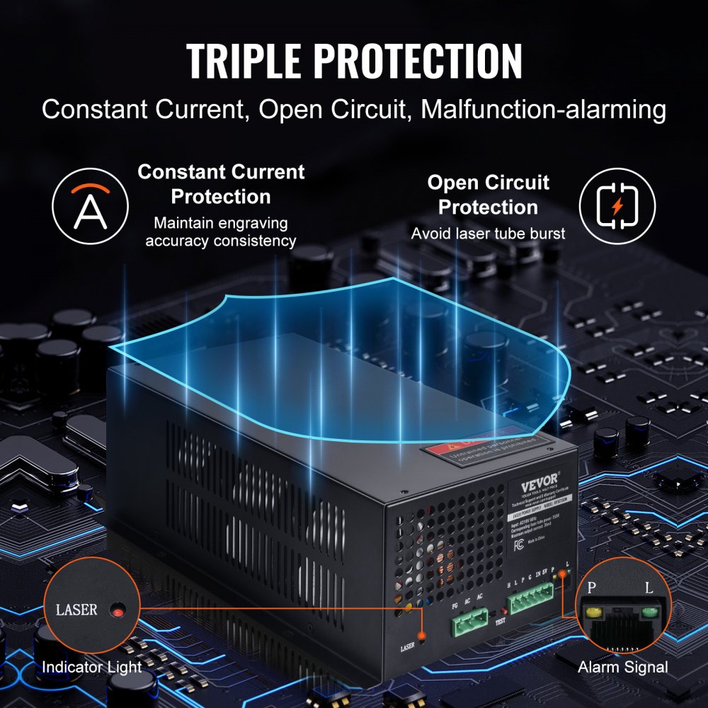 VEVOR CO2 Laser Power Supply for 150W Laser Tube Laser Engravers and Cutters 