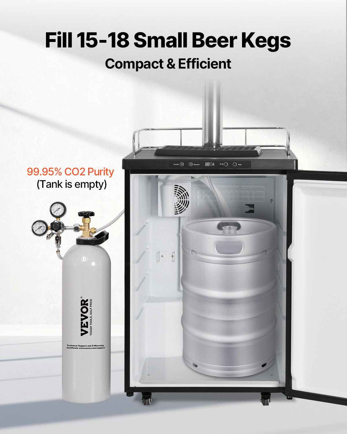 VEVOR CO2 Tank 15 lbs Aluminum Alloy Cylinder with CGA320 Valve DOT Approved 