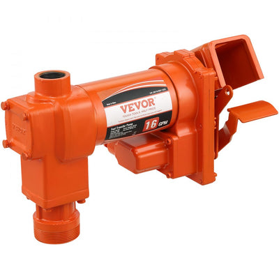 VEVOR Fuel Transfer Pump, 12V DC 16 GPM 1/4 HP, Gasoline Extractor Pump with Automatic Nozzle, Discharge Hose & Suction Pipe for Gasoline, Diesel, Kerosene, Ethanol & Methanol Blends, and Biodiesel 