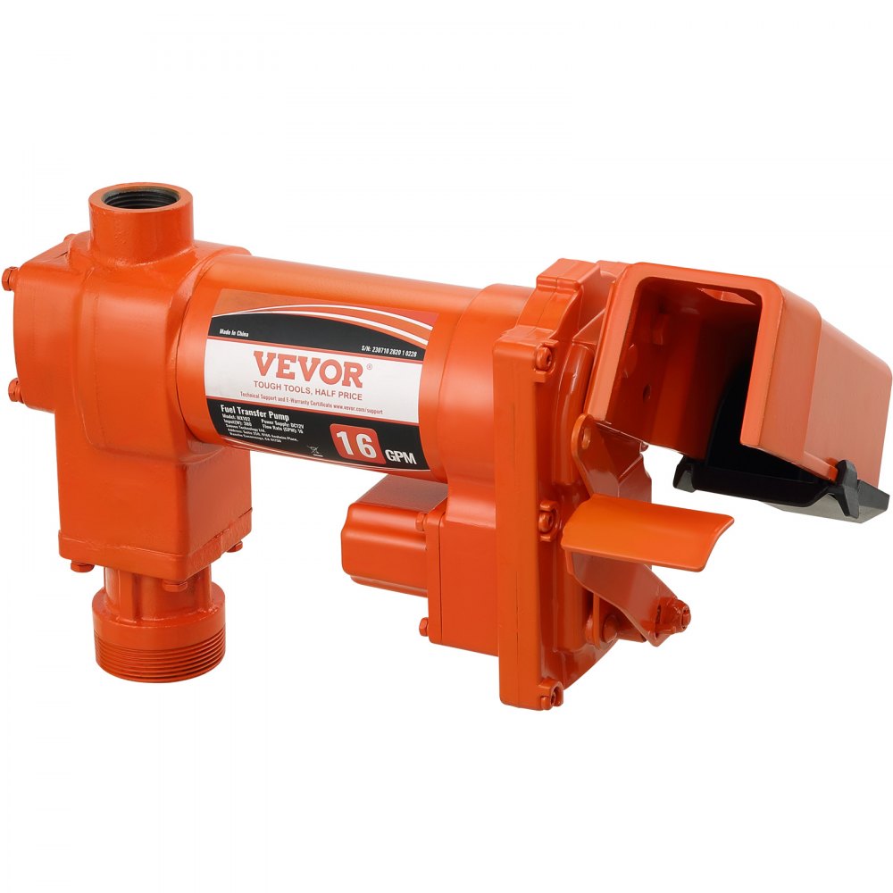 VEVOR Fuel Transfer Pump, 12V DC 16 GPM 1/4 HP, Gasoline Extractor Pump with Automatic Nozzle, Discharge Hose & Suction Pipe for Gasoline, Diesel, Kerosene, Ethanol & Methanol Blends, and Biodiesel 