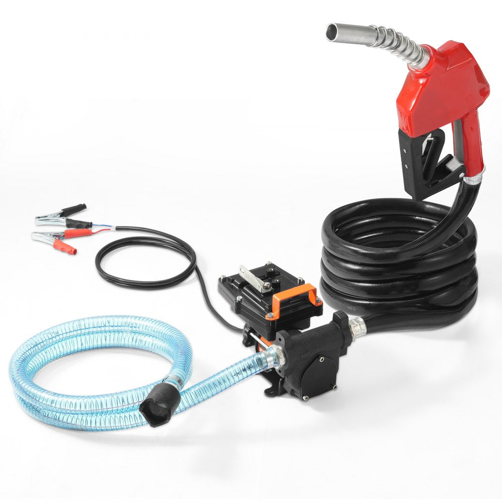 VEVOR Fuel Transfer Pump 12V 15 GPM 1/4 HP Diesel Pump with Auto Fuel Nozzle 