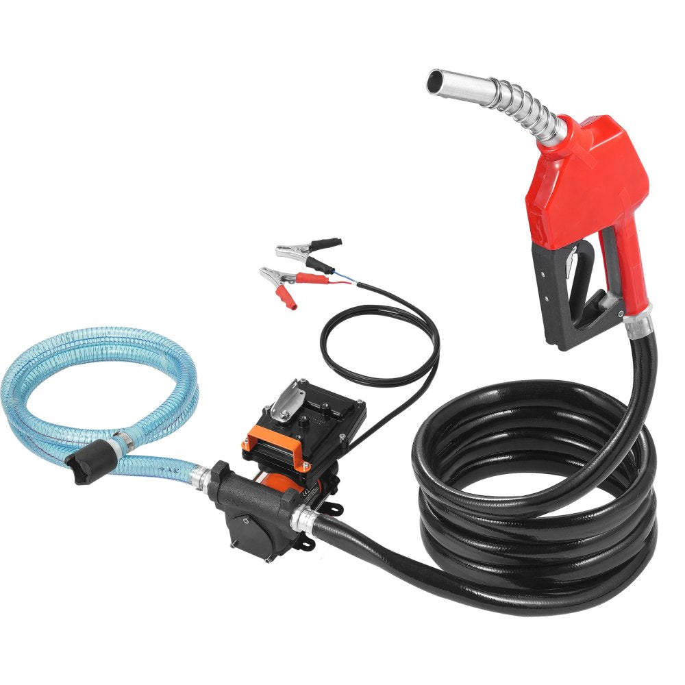 VEVOR Fuel Transfer Pump 12V 15 GPM 1/4 HP Diesel Pump with Auto Fuel Nozzle 