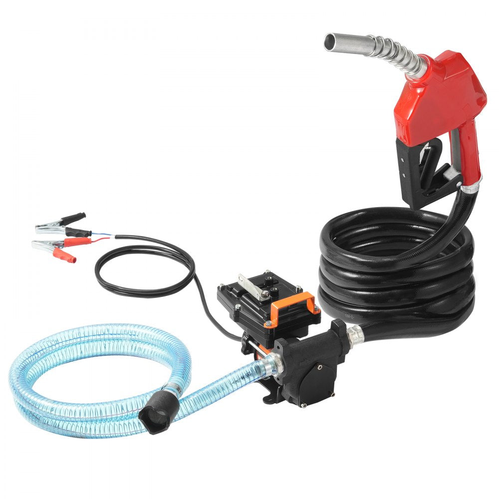 VEVOR Fuel Transfer Pump 12V 15 GPM 1/4 HP Diesel Pump with Auto Fuel Nozzle 