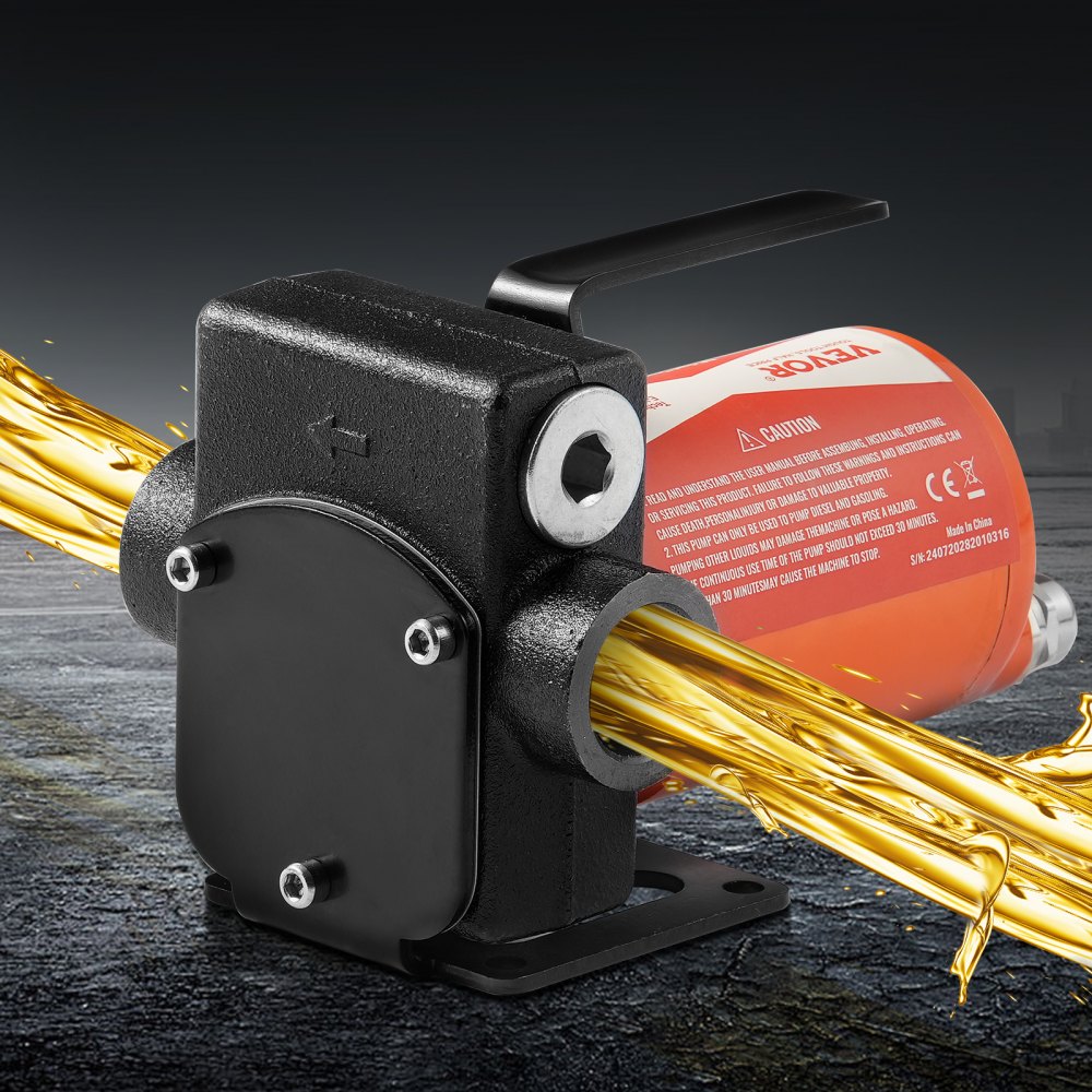 VEVOR Fuel Transfer Pump 12V 5.3 GPM 1/10 HP Diesel Pump with Auto Fuel Nozzle 