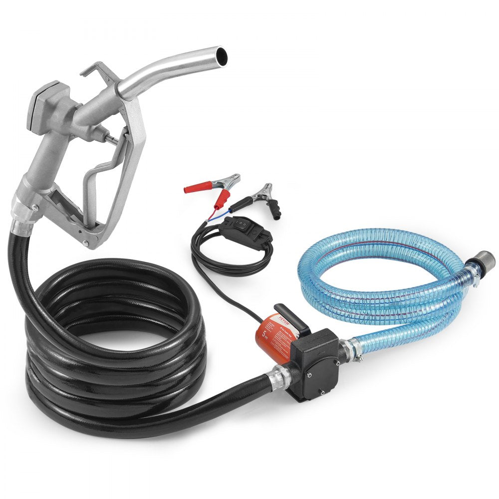 VEVOR Fuel Transfer Pump 12V 5.3 GPM 1/10 HP Diesel Pump with Auto Fuel Nozzle 