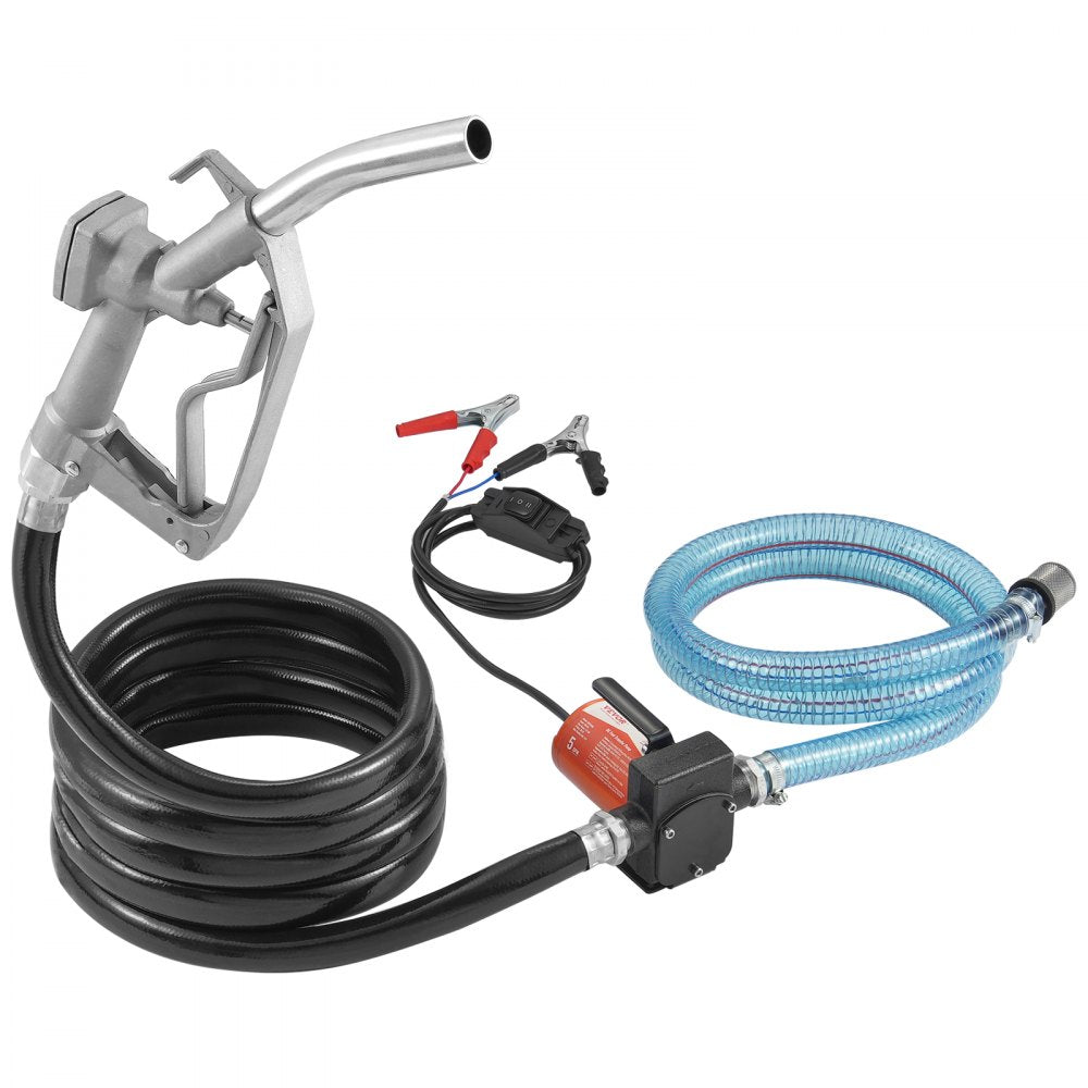 VEVOR Fuel Transfer Pump 12V 5.3 GPM 1/10 HP Diesel Pump with Auto Fuel Nozzle 