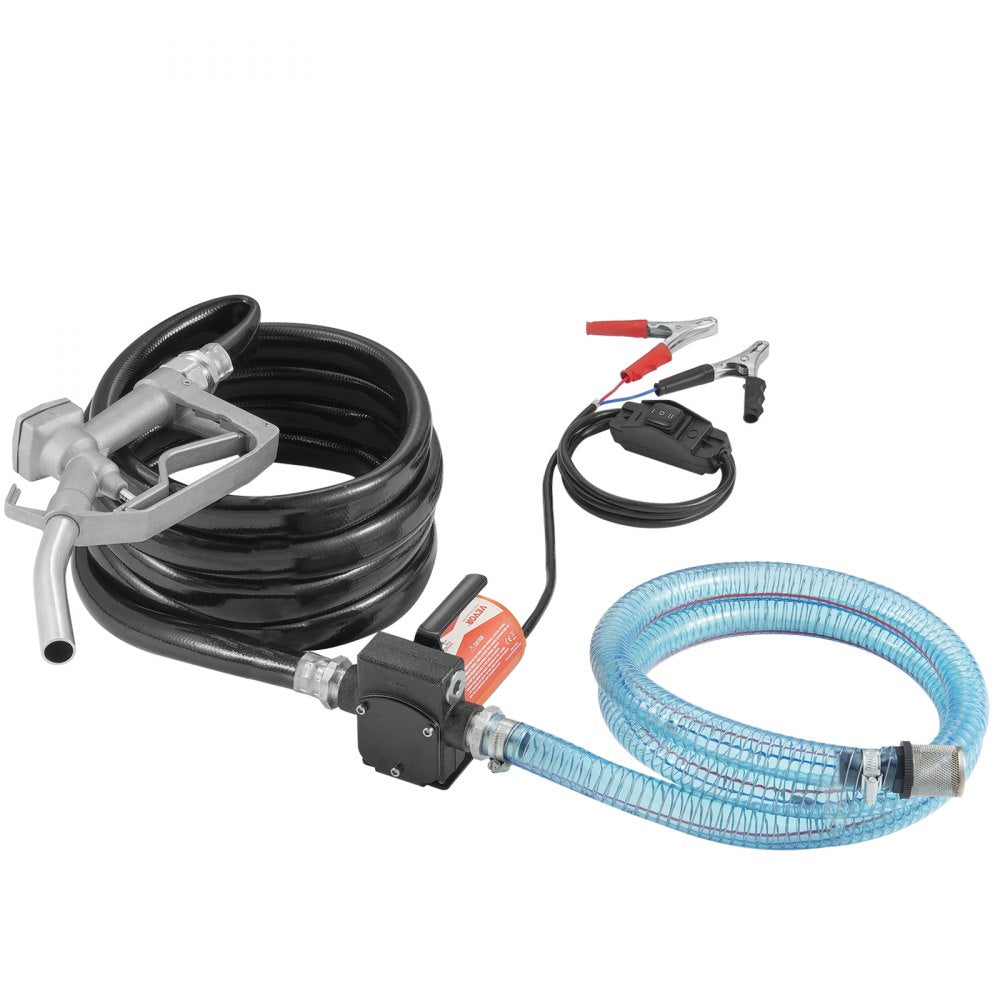VEVOR Fuel Transfer Pump 12V 5.3 GPM 1/10 HP Diesel Pump with Auto Fuel Nozzle 