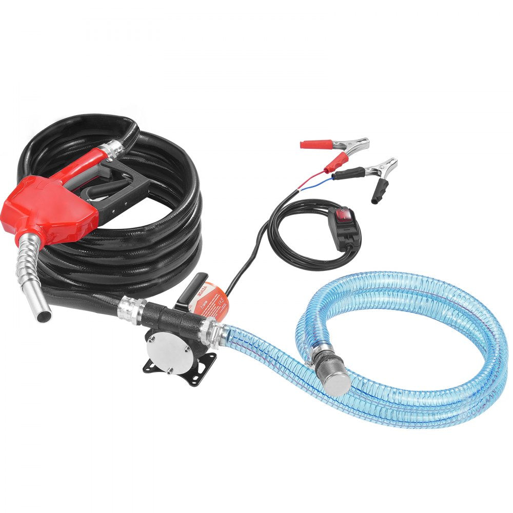 VEVOR Fuel Transfer Pump 12V 8 GPM 1/6 HP Diesel Pump with Auto Fuel Nozzle 
