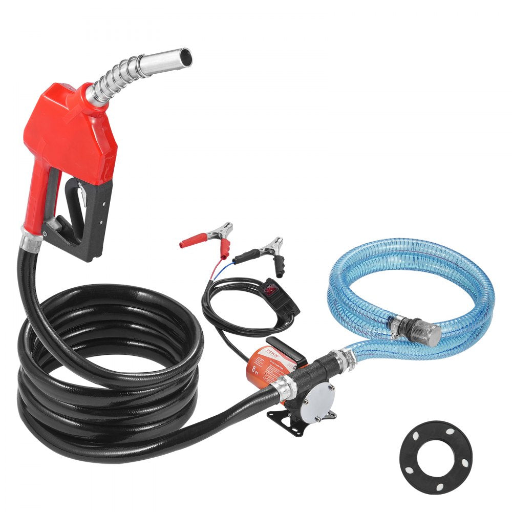 VEVOR Fuel Transfer Pump 12V 8 GPM 1/6 HP Diesel Pump with Auto Fuel Nozzle 