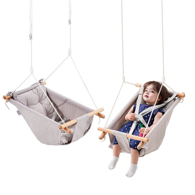 VEVOR Canvas Hammock Swing 3 Modes Baby Swing 5-Point Harness Indoor Outdoor 