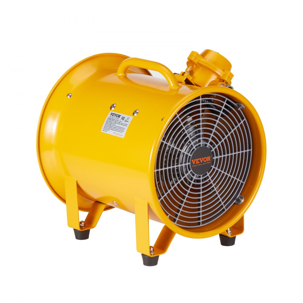 VEVOR Portable Ventilator, 10" Heavy Duty Cylinder Fan, 350W Strong Shop Exhaust Fan 1942CFM, 9.8ft Power Cord (No charging head), Industrial Utility Blower for Sucking Dust, Smoke Home/Workplace 