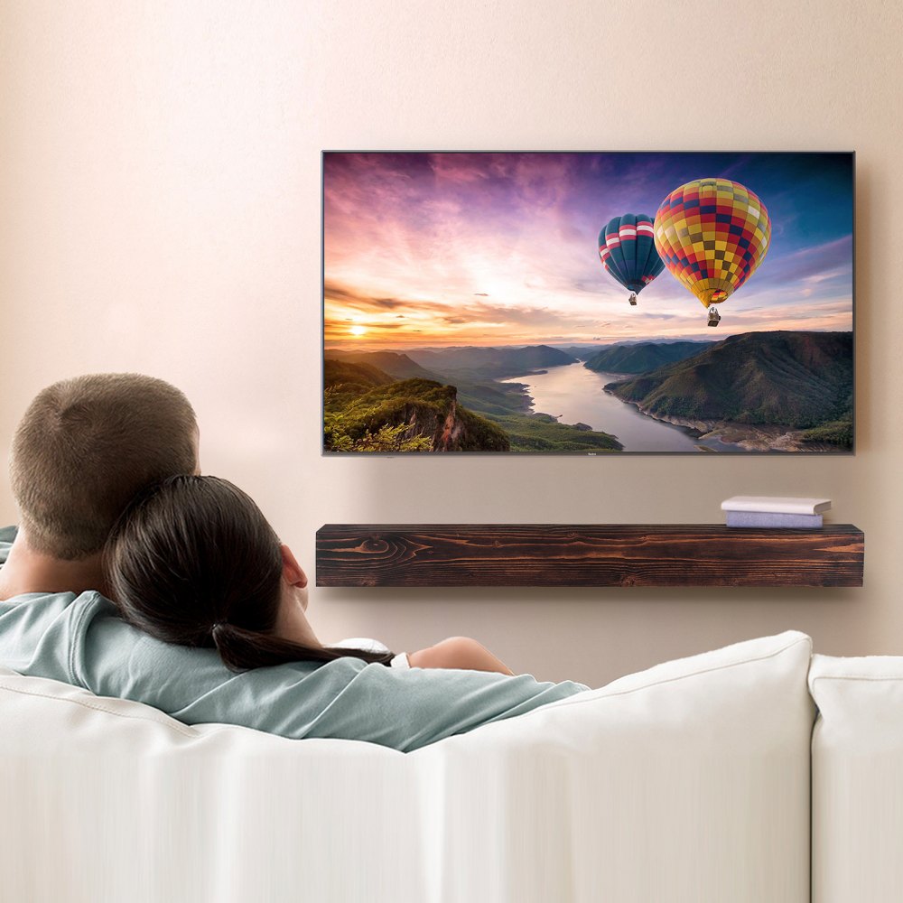 VEVOR Fireplace Mantel Wood Shelf Floating Rustic Fireplace Mantel 48" Brown 