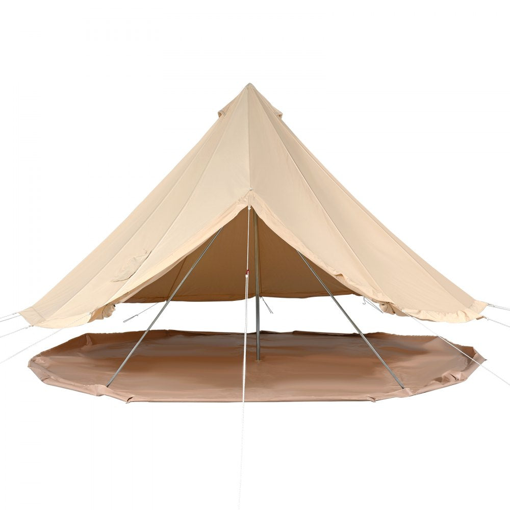 VEVOR Canvas Bell Tent, 4 Seasons 6 m/19.68 ft Yurt Tent, Canvas Tent for Camping with Stove Jack, Breathable Tent Holds up to 10 People, Family Camping Outdoor Hunting Party 