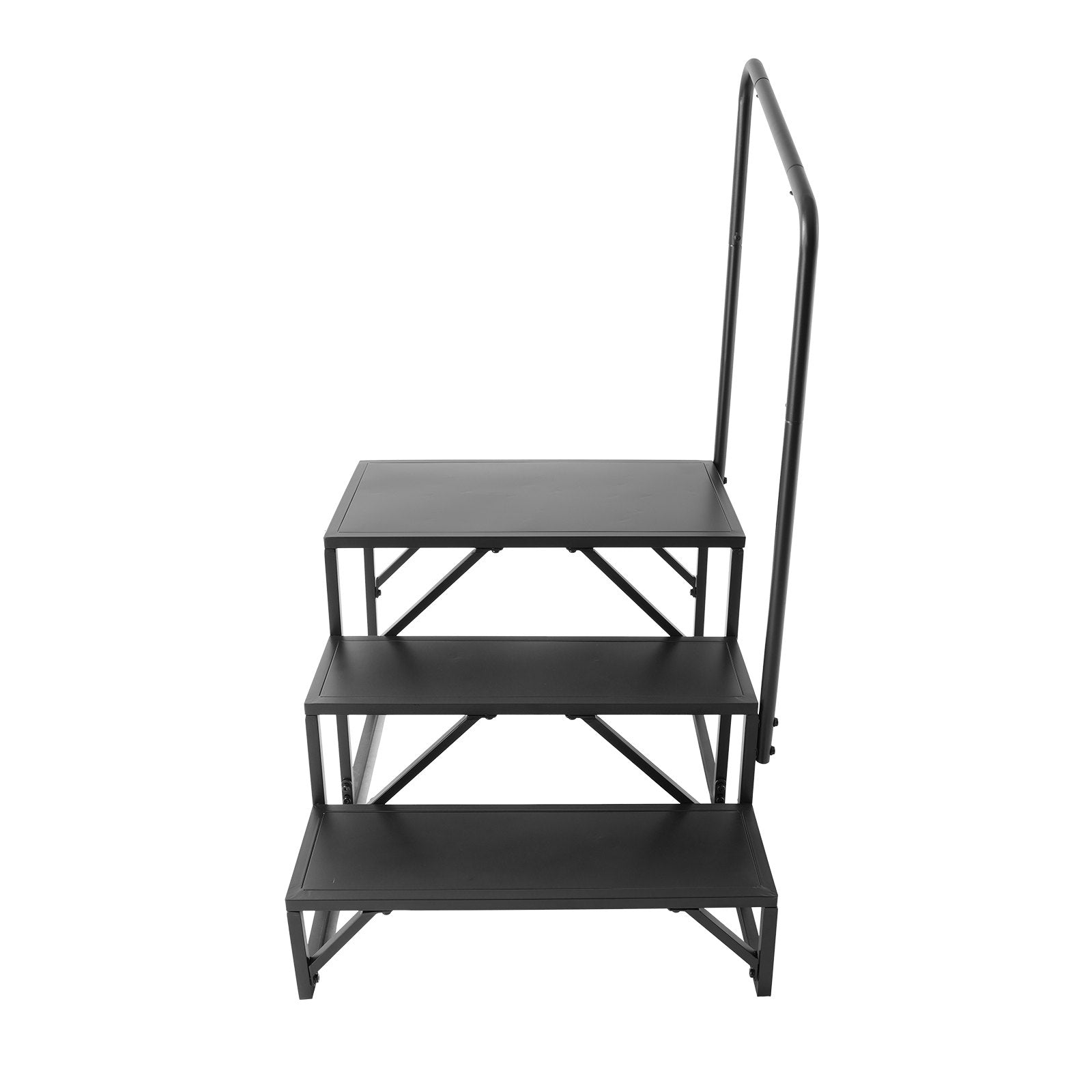 VEVOR RV Steps, 3-Step RV Stairs, 440 LBS Load Capacity, Thickened Carbon Steel, With Handrail, Non-Slip Steps for Safe Entry and Exit, Suit for RV, Trailer, Camper Steps 