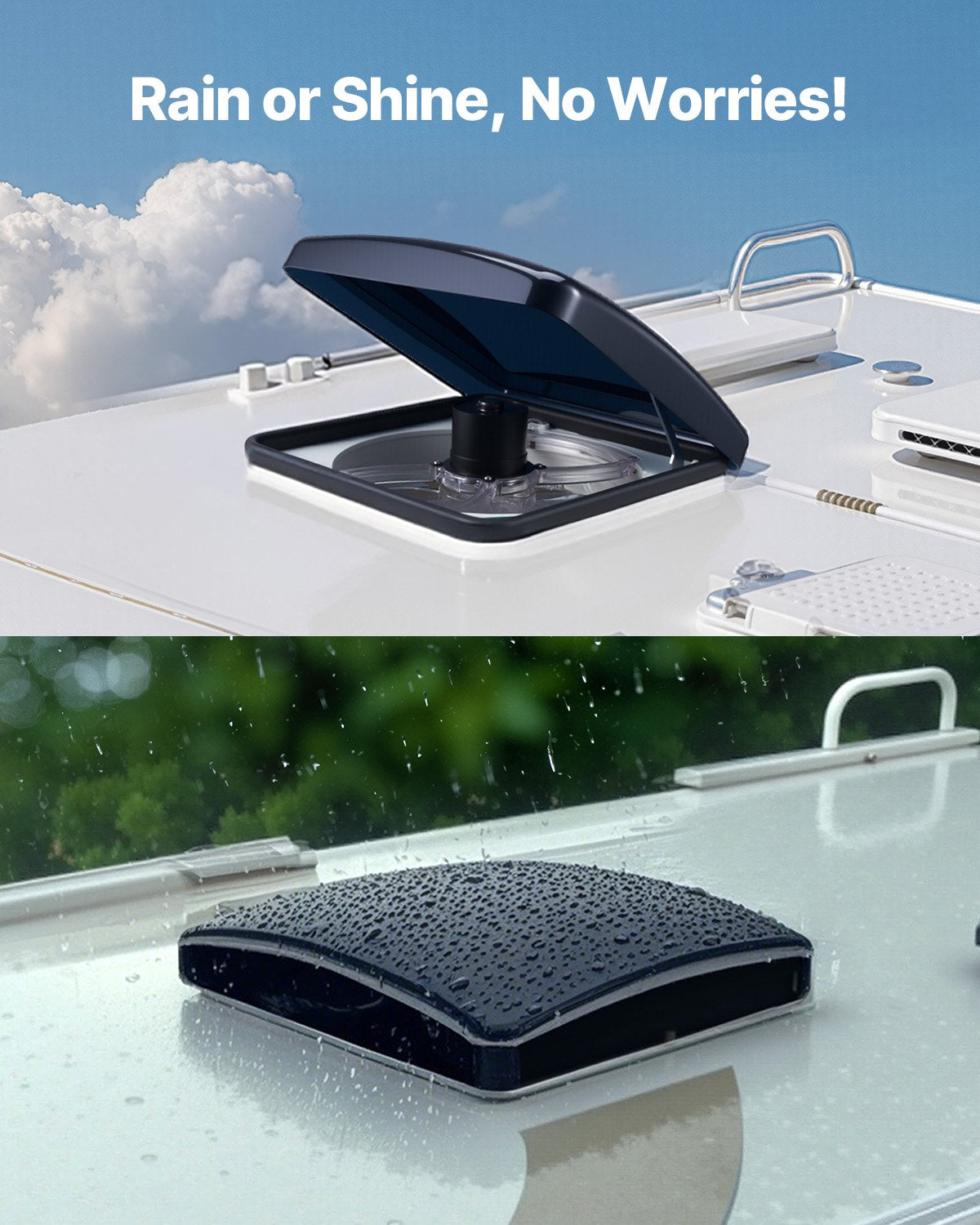 VEVOR RV Vent Roof Fan 14 inch 10-Speed Reversible with Remote Control 