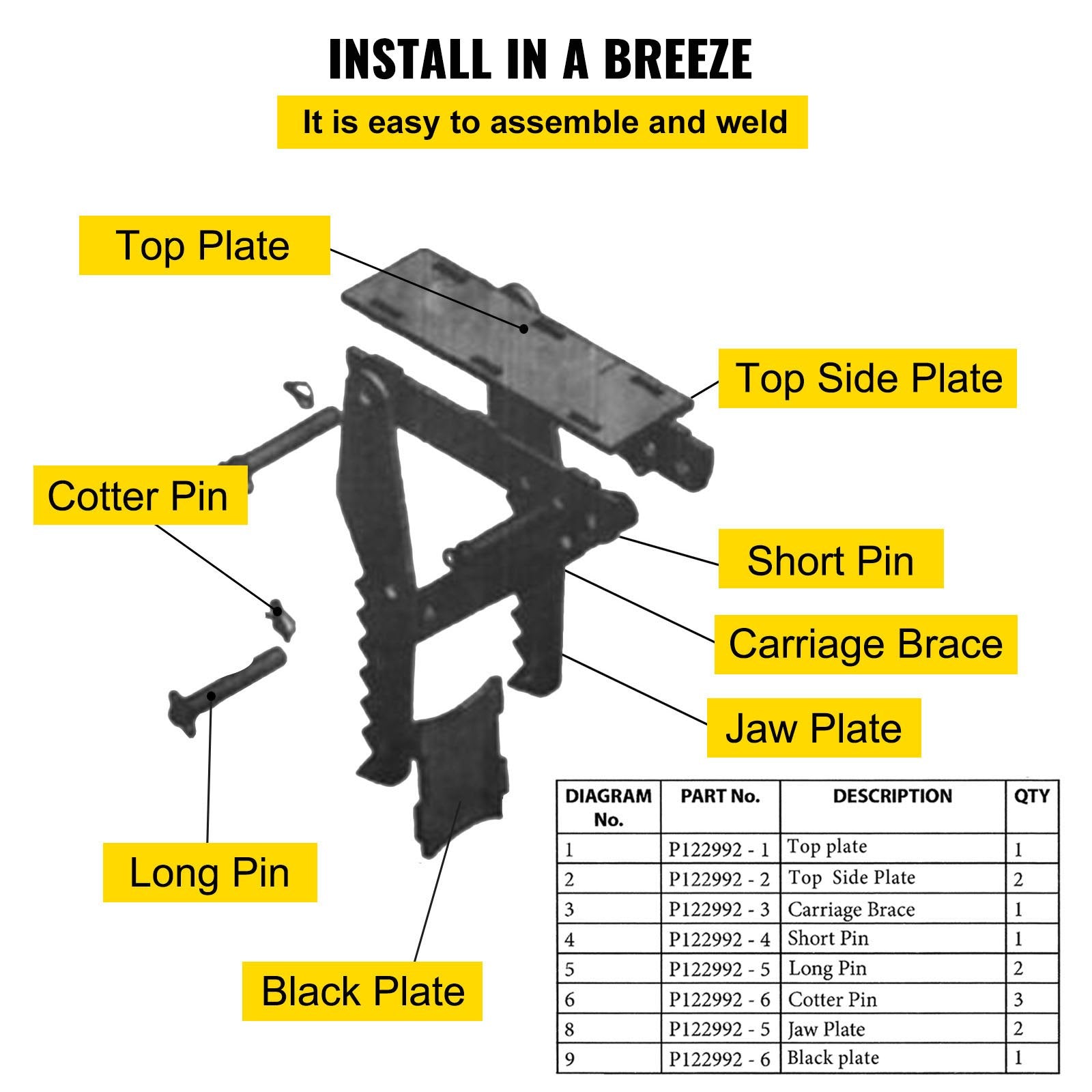 VEVOR Backhoe Excavator Thumb DIY Backhoe 24 inch Backhoe Excavator Thumb Attachments Weld 1/2 Inch Teeth Thick Steel Plate Assembly CNC Plasma Cut Bolt-On Design 