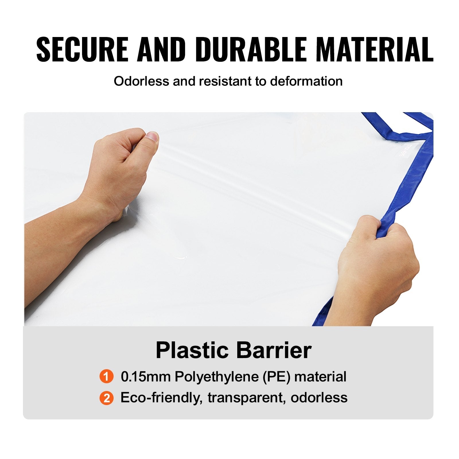 VEVOR Dust Barrier, 8.5 x 5 Ft Dust Barrier Door Kit, with Magnetic Self-Closing Zipper, PE Construction Door Cover for Dust Containment, Reusable Dust Protection Wall for Living Room Bathroom Remodel 