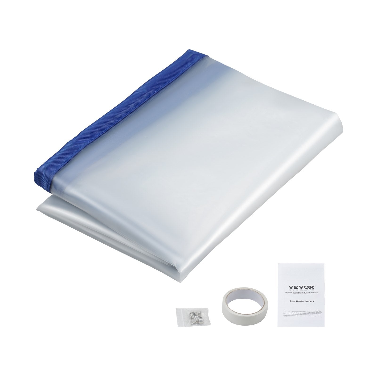 VEVOR Dust Barrier, 8.5 x 5 Ft Dust Barrier Door Kit, with Magnetic Self-Closing Zipper, PE Construction Door Cover for Dust Containment, Reusable Dust Protection Wall for Living Room Bathroom Remodel 