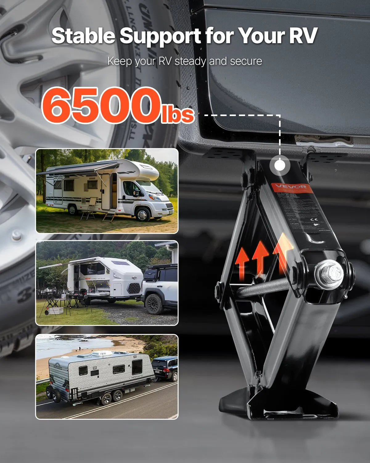 VEVOR RV Scissor Jacks 6500lbs 23.4in RV Stabilizer Leveling Scissor Jacks 2 Set