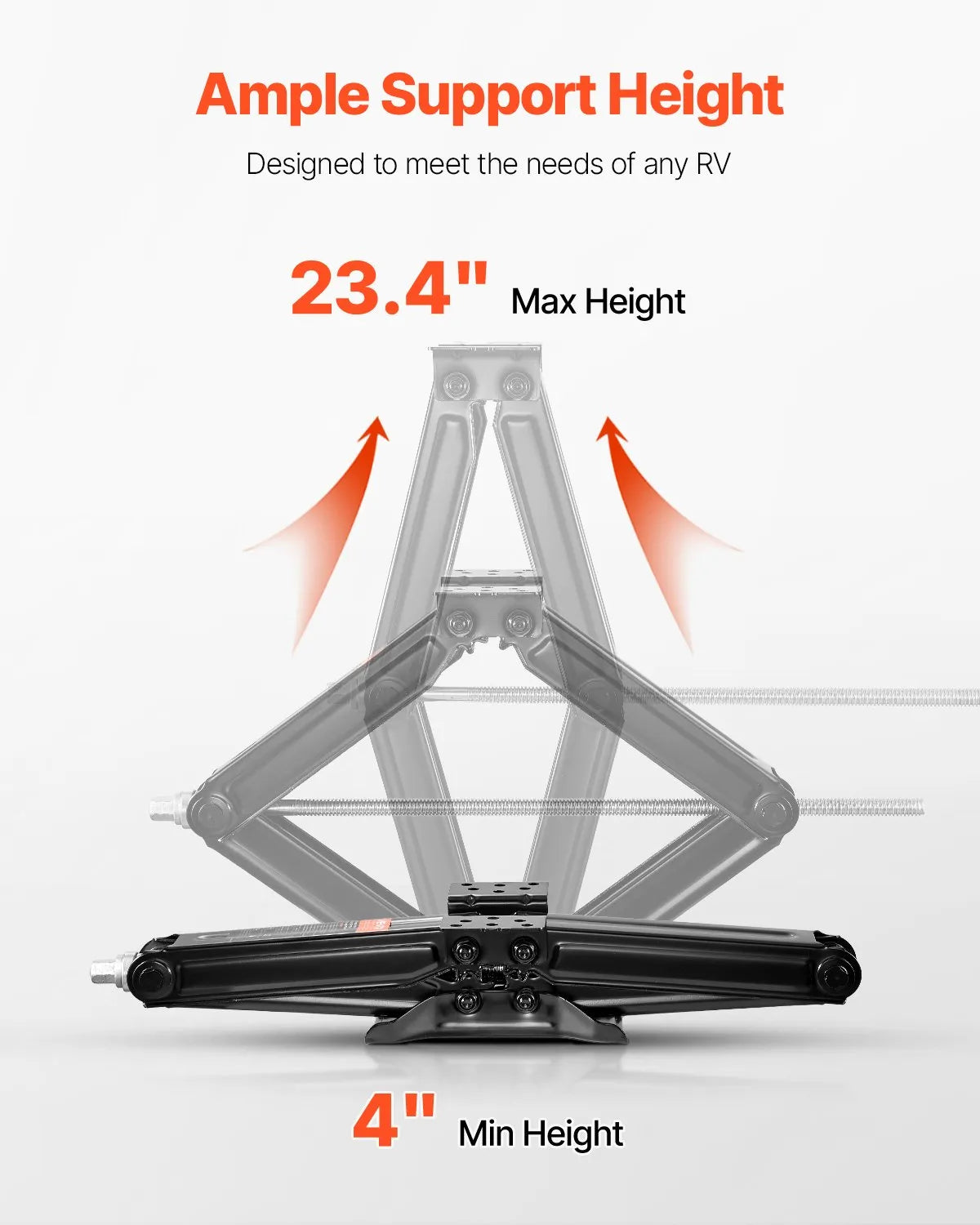 VEVOR RV Scissor Jacks 6500lbs 23.4in RV Stabilizer Leveling Scissor Jacks 2 Set