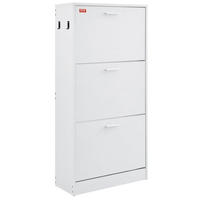 VEVOR Shoe Cabinet with 3 Flip Drawers, Shoe Storage Cabinet for Entryway, Free Standing Shoe Storage Organizer with Side Hooks for Heels, Boots, Slippers in Hallway, Living Room 