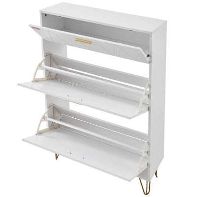 VEVOR Shoe Cabinet with 3 Flip Drawers, Shoe Storage Cabinet for Entryway, Free Standing Shoe Storage Organizer for Heels, Boots, Slippers in Hallway, Living Room 