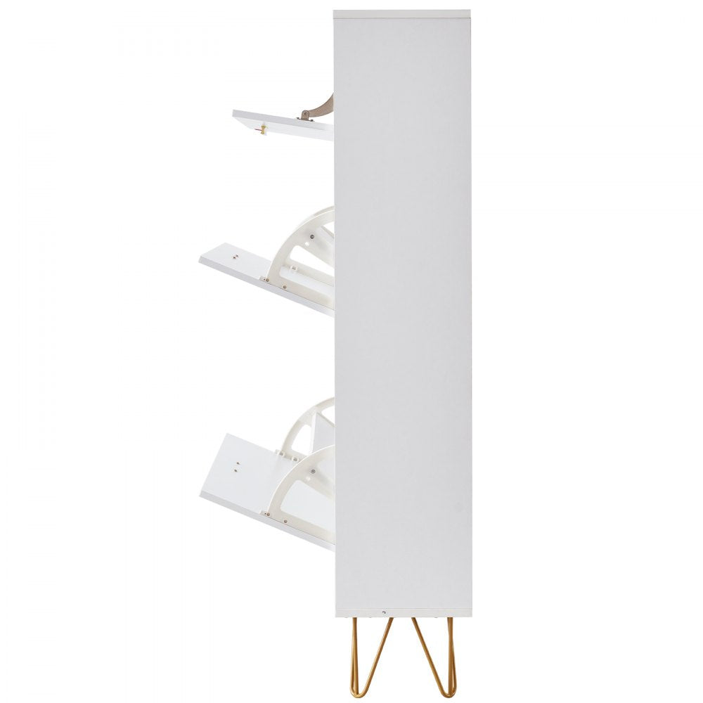 VEVOR Shoe Cabinet with 3 Flip Drawers, Shoe Storage Cabinet for Entryway, Free Standing Shoe Storage Organizer for Heels, Boots, Slippers in Hallway, Living Room 