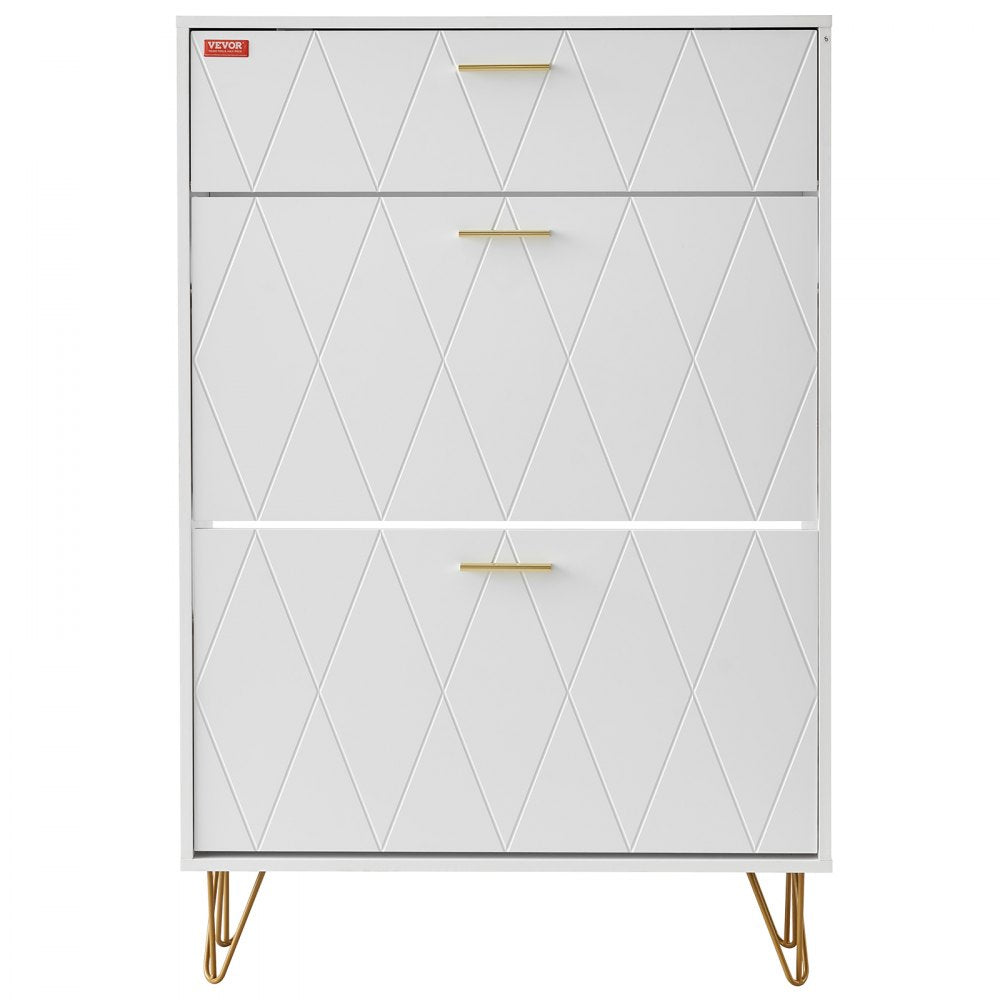VEVOR Shoe Cabinet with 3 Flip Drawers, Shoe Storage Cabinet for Entryway, Free Standing Shoe Storage Organizer for Heels, Boots, Slippers in Hallway, Living Room 
