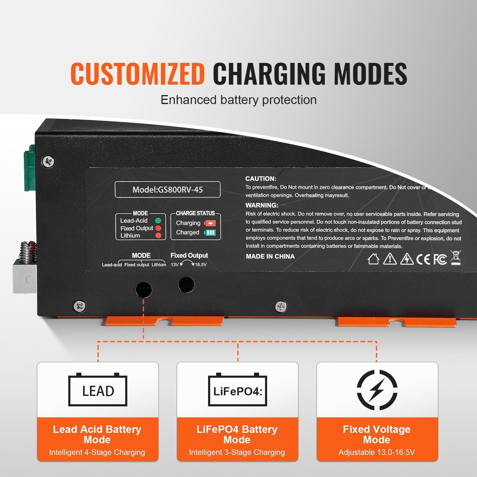VEVOR RV Converter 45 Amp 110V AC to 12V DC RV Power Converter Battery Charger 