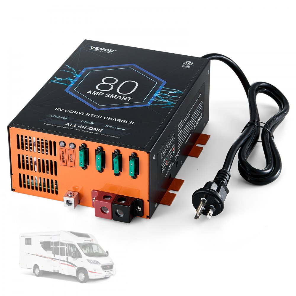 VEVOR RV Converter 80 Amp 110V AC to 12V DC RV Power Converter Battery Charger 
