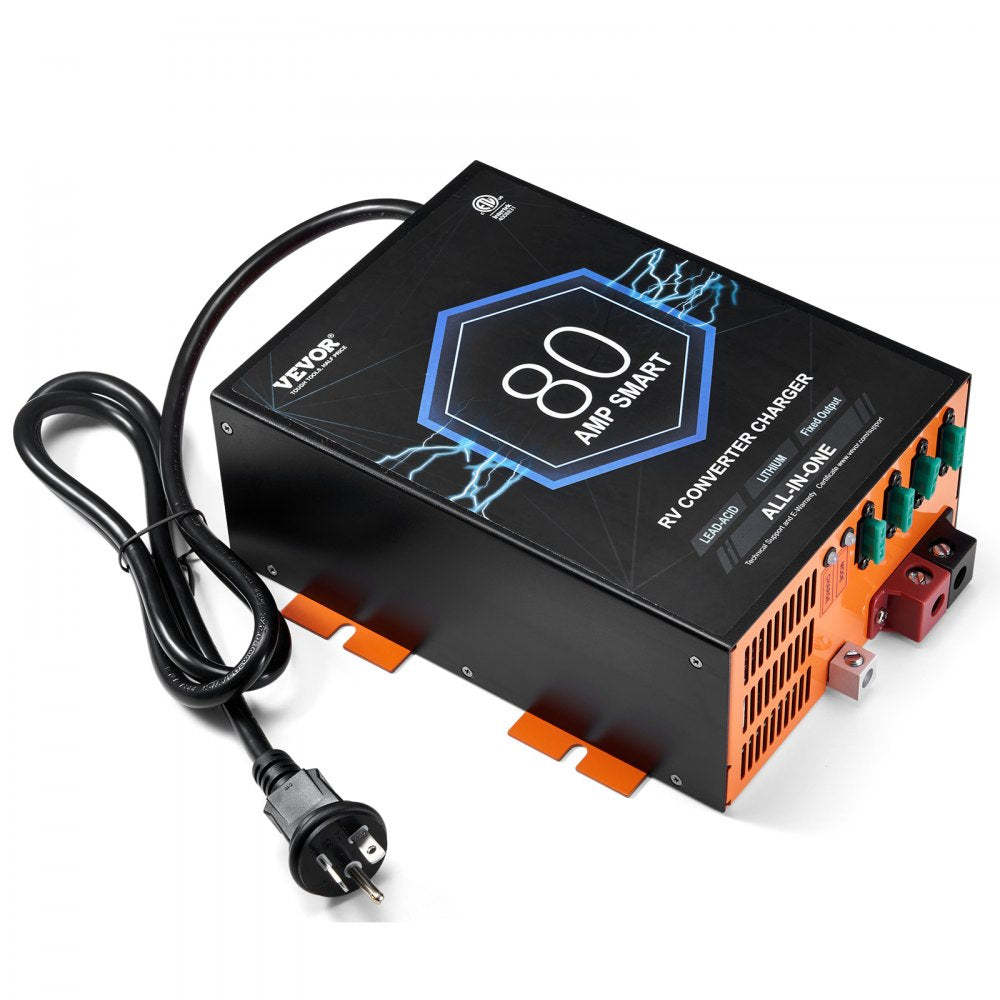 VEVOR RV Converter 80 Amp 110V AC to 12V DC RV Power Converter Battery Charger 