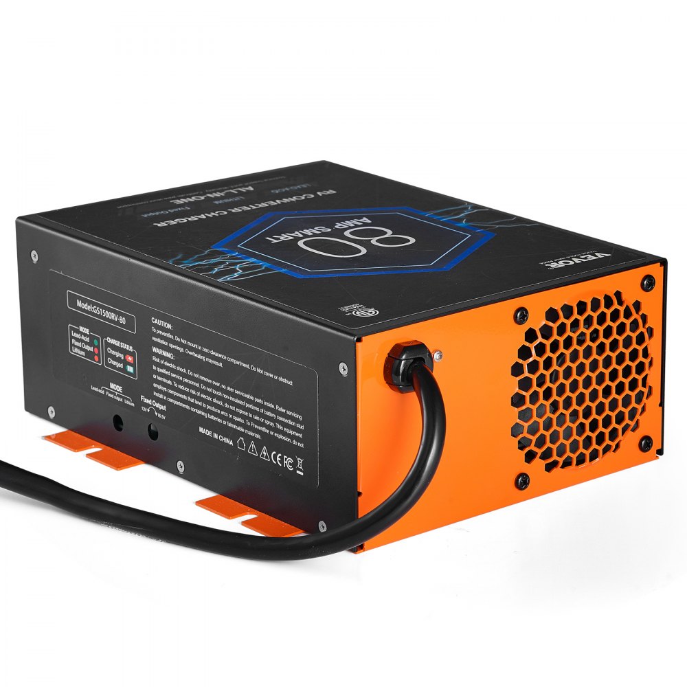 VEVOR RV Converter 80 Amp 110V AC to 12V DC RV Power Converter Battery Charger 