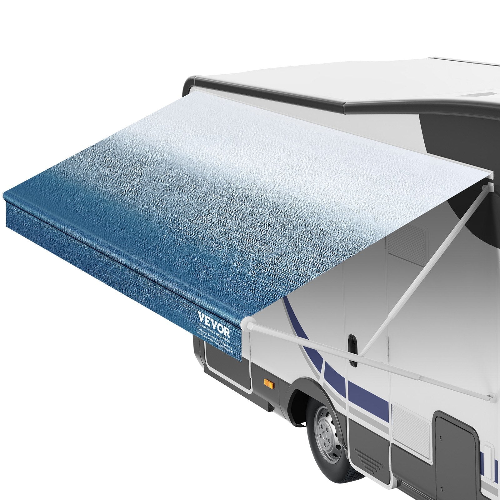 VEVOR RV Awning Fabric Replacement, 20'2" Fabric Length for 21' Awning, Heavy Duty 3-Ply 16oz PVC Camper Awning Fabric, Waterproof & UV Protection Outdoor Canopy for RV, Trailer, Motorhome, Blue Fade 