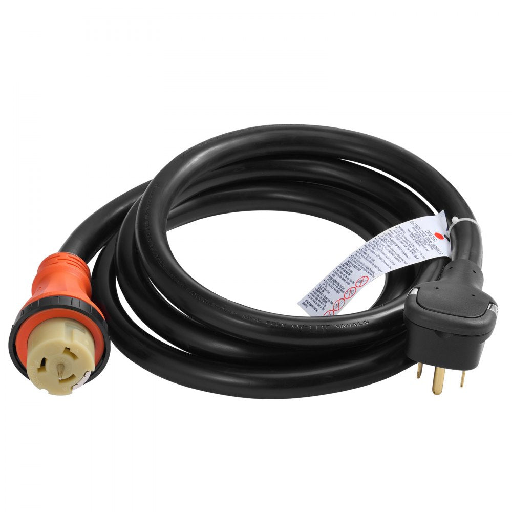 VEVOR Generator Cord, 15FT Generator Power Cord with Plug in & Out Pin of Inlet Box Side, 50AMP SS2-50R/CS6375 Style Inlets Cable, 12000W Extension Cord, 125/250V Power Tested to UL Standards 