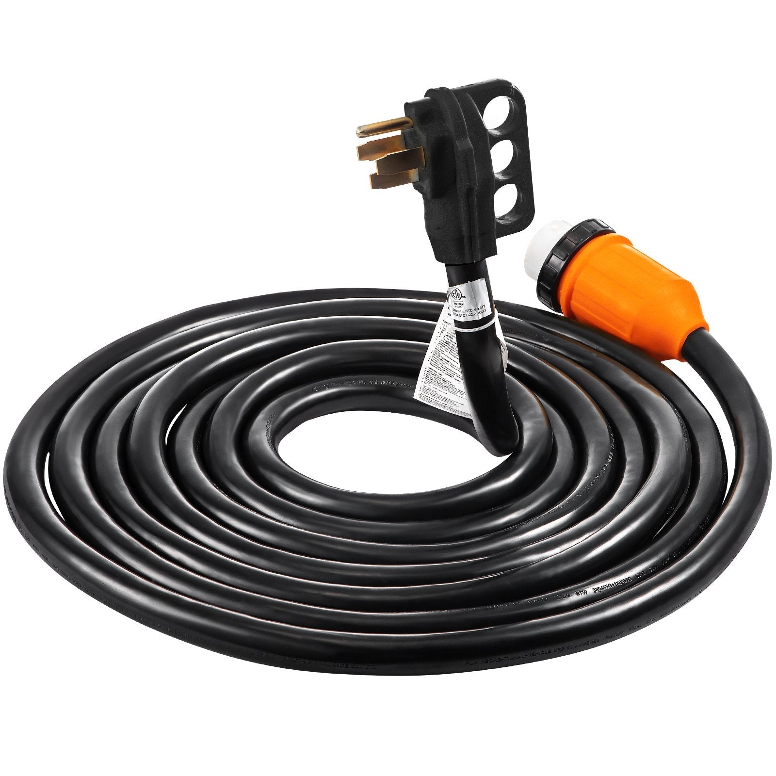 VEVOR Generator Cord, 30' Generator Power Cord with Plug in & Out Pin of Inlet Box Side, 50AMP SS2-50R/CS6375 Style Inlets Cable, 12000W Extension Cord, 125/250V Power Tested to UL Standards 