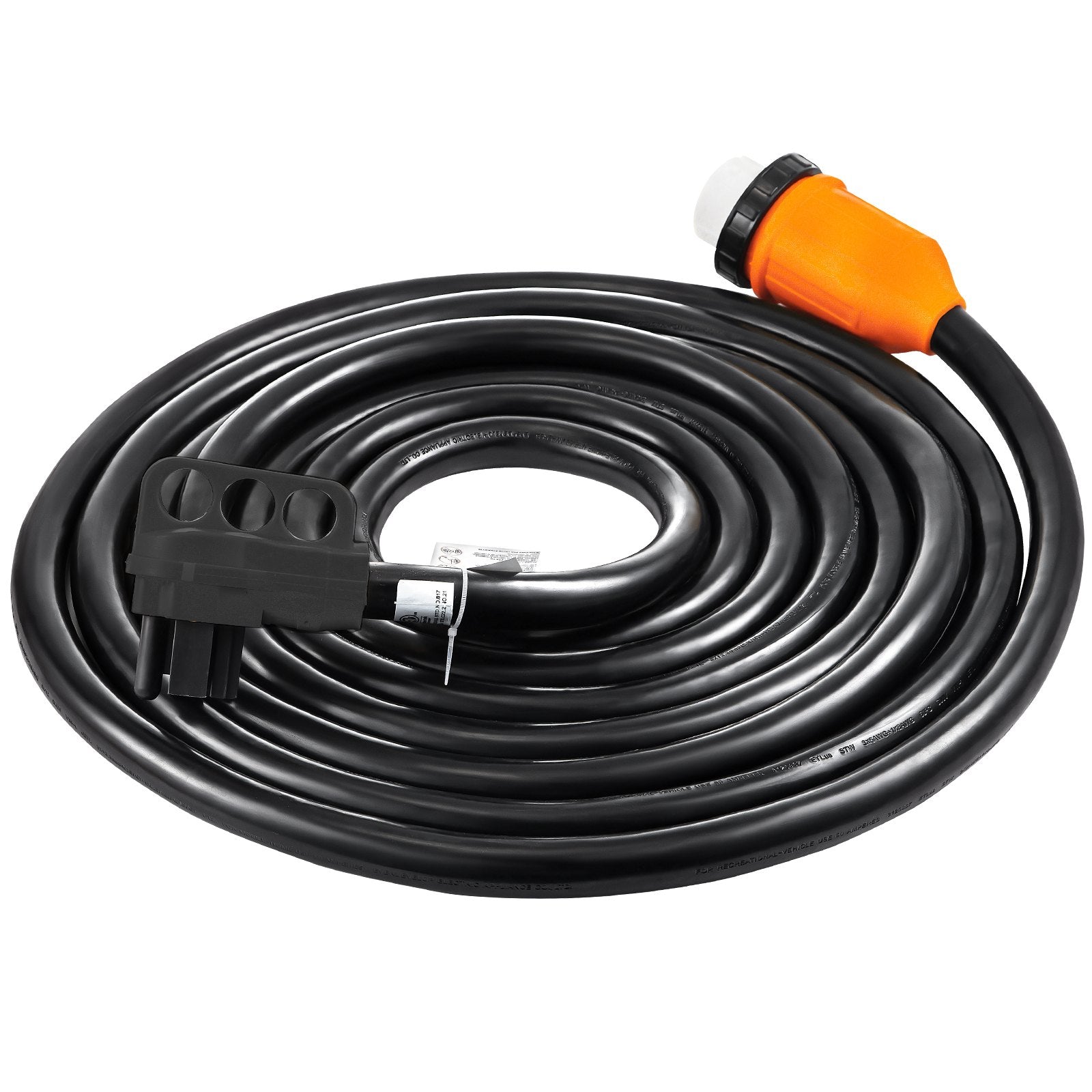VEVOR Generator Cord, 30' Generator Power Cord with Plug in & Out Pin of Inlet Box Side, 50AMP SS2-50R/CS6375 Style Inlets Cable, 12000W Extension Cord, 125/250V Power Tested to UL Standards 