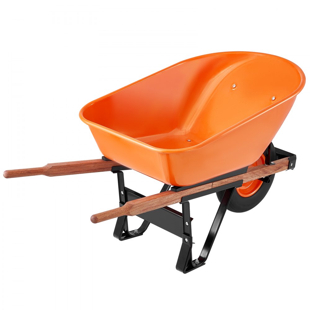 VEVOR Wheelbarrow Cart One Wheel 6 Cu Ft Garden Dump Cart 330 lbs Utility Cart 