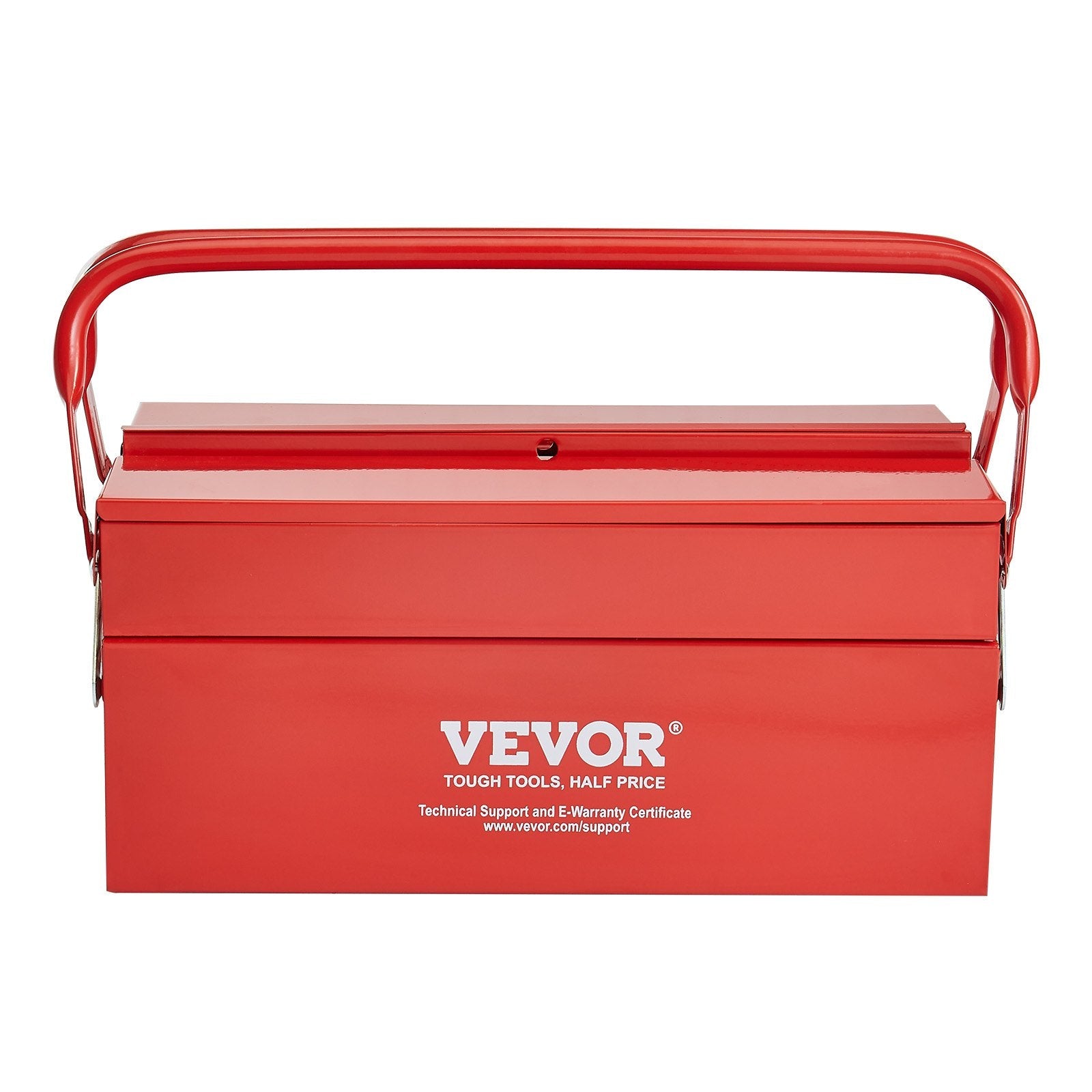 VEVOR Tool Box 14-inch 2-Tier 3-Tray Folding Cantilever Toolbox with Handle 