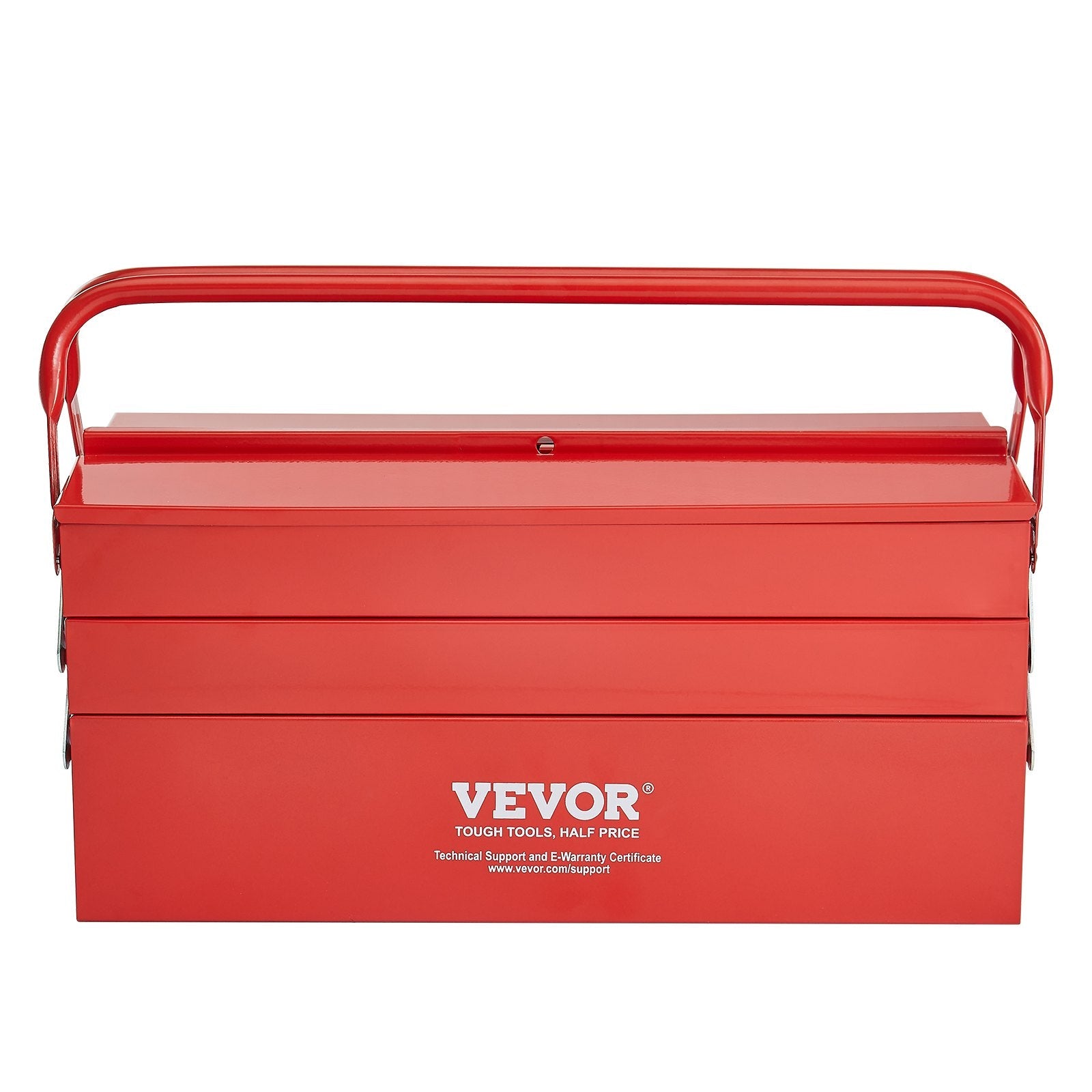 VEVOR Tool Box 18-inch 3-Tier 5-Tray Folding Cantilever Toolbox with Handle 