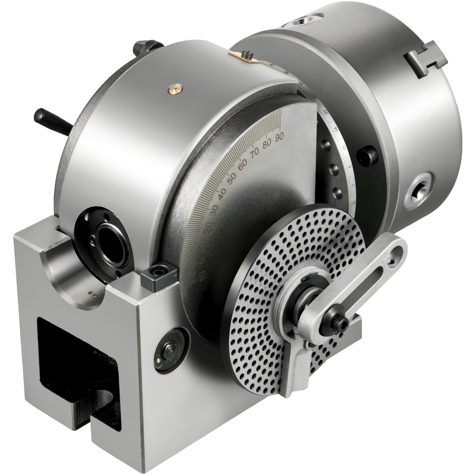 VEVOR Dividing Head BS-1 Dividing Head Set 6" 3-jaw Chuck Semi Universal Milling Set with 6" Chuck+Tailstock+Dividing Plates for Milling Grinding Drilling Machine 