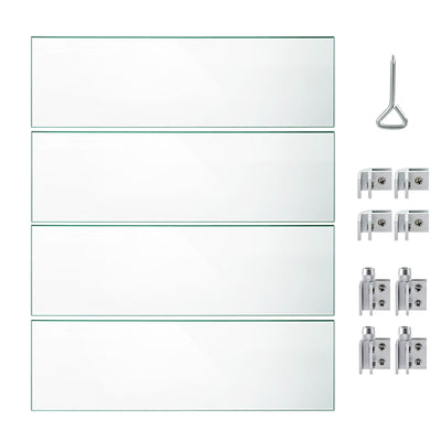 Fire Table Tempered Glass Wind Guard Fence 19" x 19" x 6" 